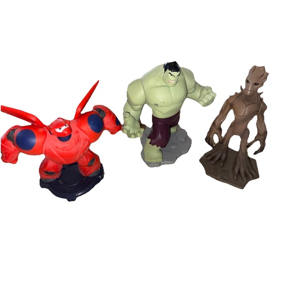 Disney Infinity Marvel - Hulk 2.0, Groot, Big Hero Six Baymax-3 Figures - Gaming - Picture 1 of 10